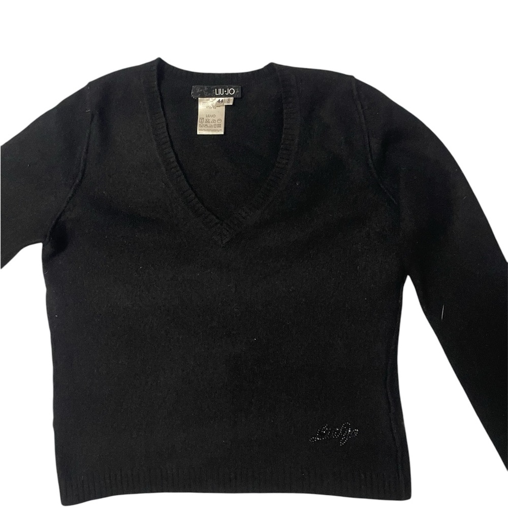 Liu Jo Black V-Neck Cashmere Sweater